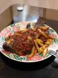Chips Nd grilled croaker fish