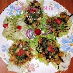 A picture of Vegetable Iceberg lettuce wraps 🍅🥔🥬.