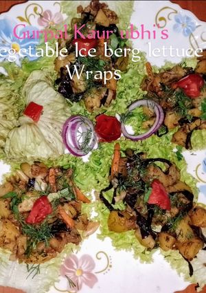 A picture of Vegetable Iceberg lettuce wraps 🍅🥔🥬.