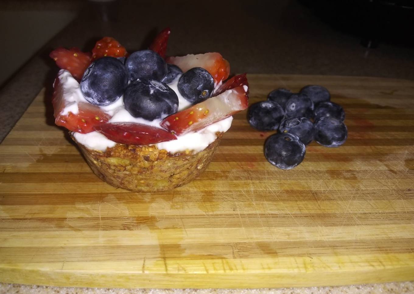 Tartaleta de avena y yogurt griego