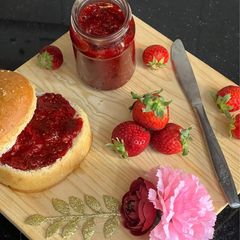 A picture of Chunky Strawberry 🍓 Jam With Chia Seeds.