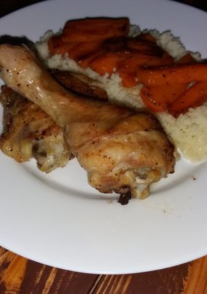 Csirke kuszkusszal és pirított répával recept fotója