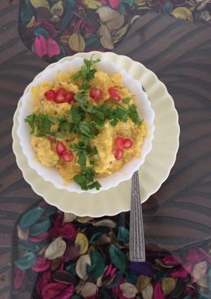 A picture of Grated corn upma.