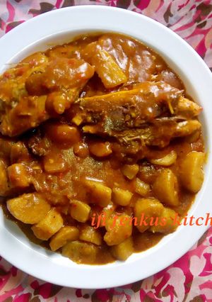 A picture of Unripe plantain pottage.
