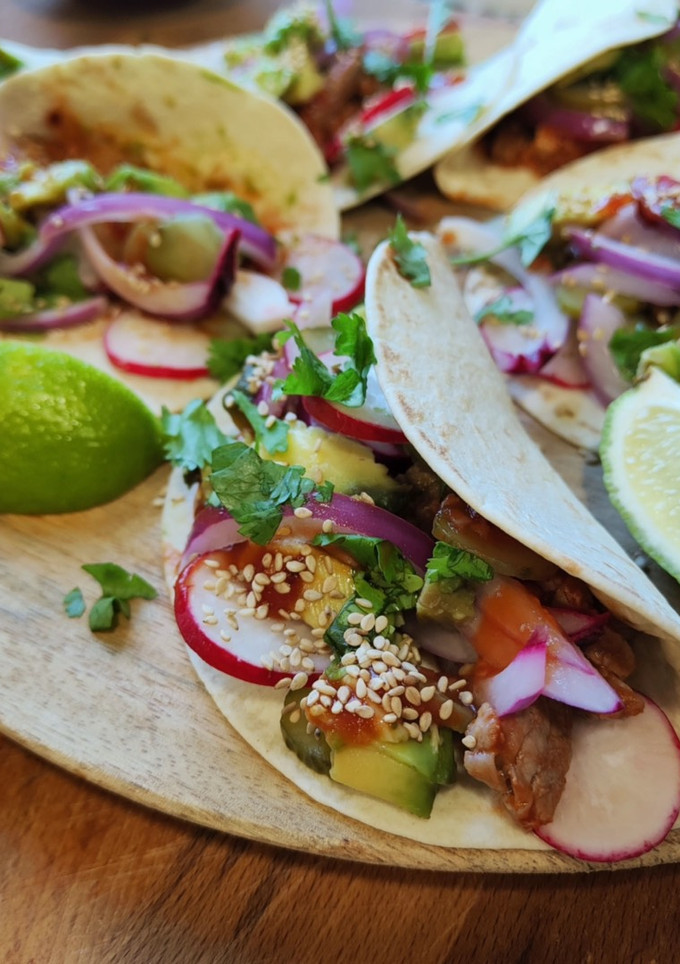 Una foto de Tacos coreanos🌮 🇰🇷