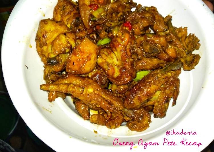 Oseng ayam Pete kecap