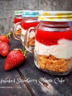 Foto resep Unbaked Strawberry Cheesecake (No Oven)