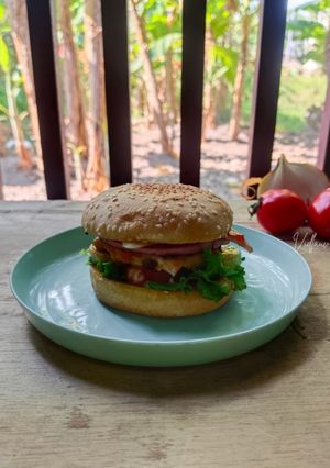 Foto resep Chicken Cheese Burger (Patty homemade) 🍔