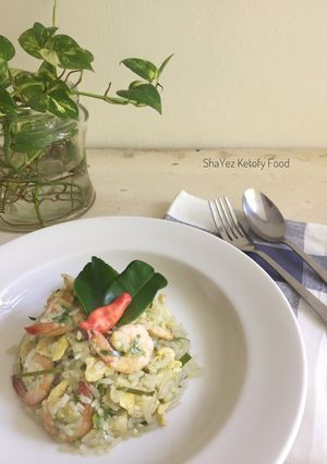 Foto resep Nasi Goreng Daun Jeruk Shirataki#ketopad_cp_olahanshirataki