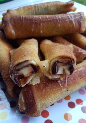 Foto resep Roti Gulung keju coklat simple