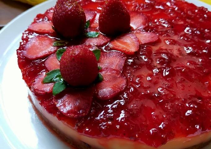 Resep Strawberry Cheese Cake (no bake) Anti Gagal