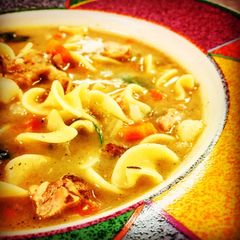 A picture of Cilantro Lime Chicken Noodle Soup.