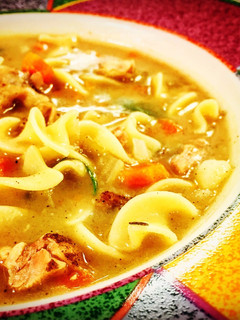 A picture of Cilantro Lime Chicken Noodle Soup.
