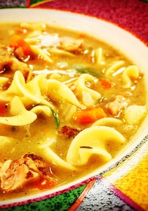 A picture of Cilantro Lime Chicken Noodle Soup.