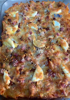 Una foto de Macarrones gratinados Evelia Mte