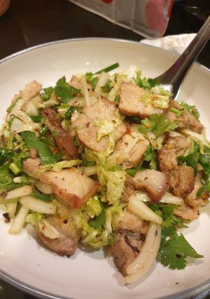 รูปของ ยำหมูสามชั้นอบคีโต