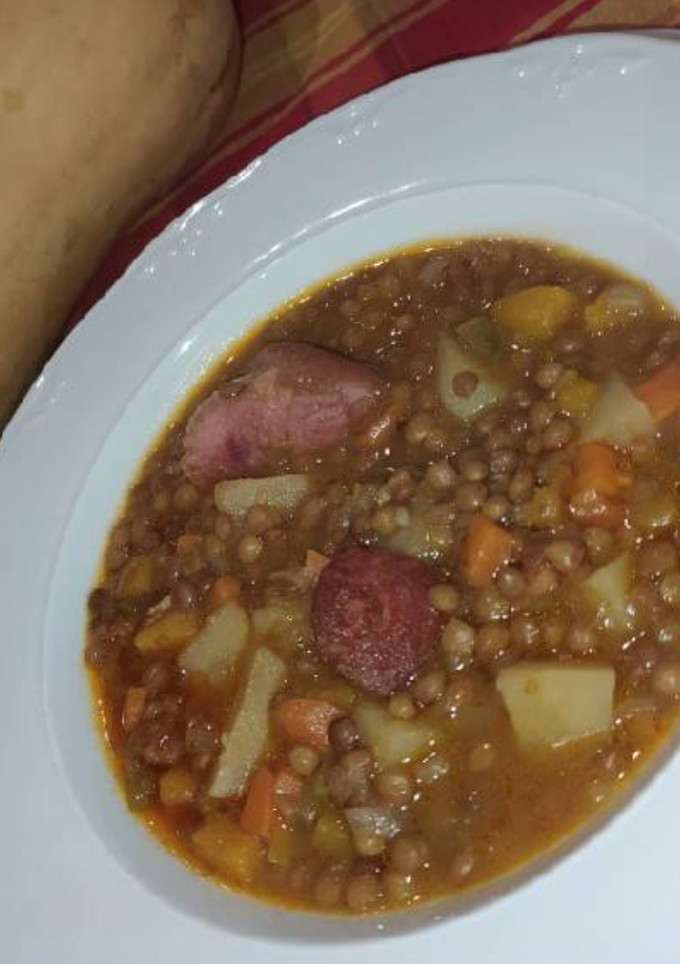 Una foto de Lentejas con verdura