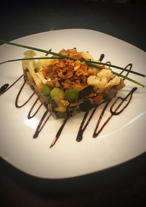 Una foto de Verduritas Rehogadas con Atún y Pistachos