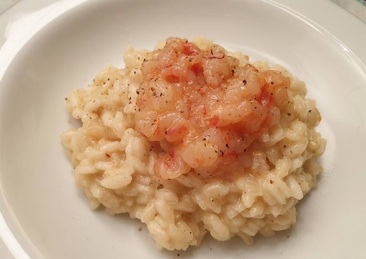 Riso cacio e pepe con tartare di gamberi rossi 🦐