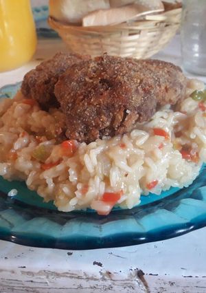 Una foto de Risotto de verduras con albóndigas