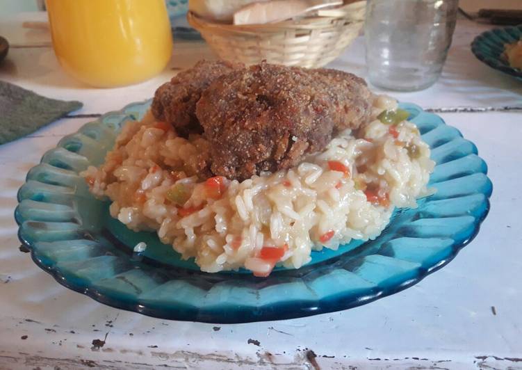 Risotto de verduras con albóndigas