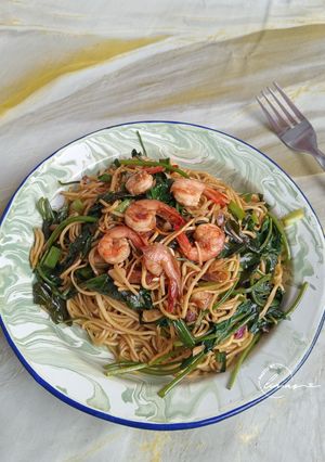 Foto resep Mie Kangkung Udang
