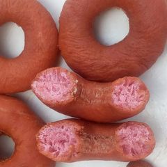 A picture of 'Pinkie' cinnamon doughnuts.