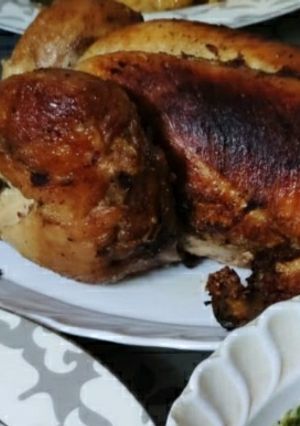 A picture of Roast Chicken Stuffed with Onions and Raisins, Mama's Way.
