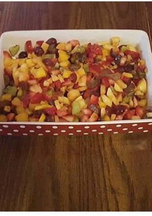 A picture of Fruit Salsa With Cinnamon Tortilla Chips.