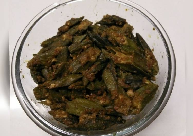 Recipe of Favorite Okra (microwave cooked with less oil)