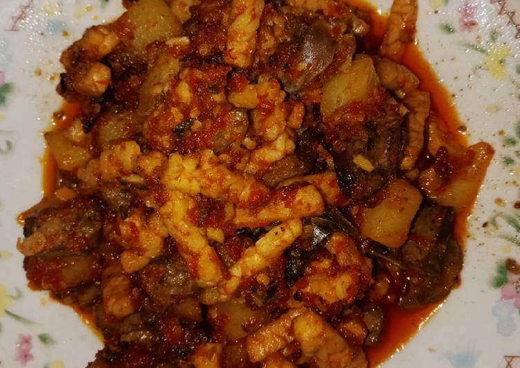 Ati ampla campur tempe kentang balado