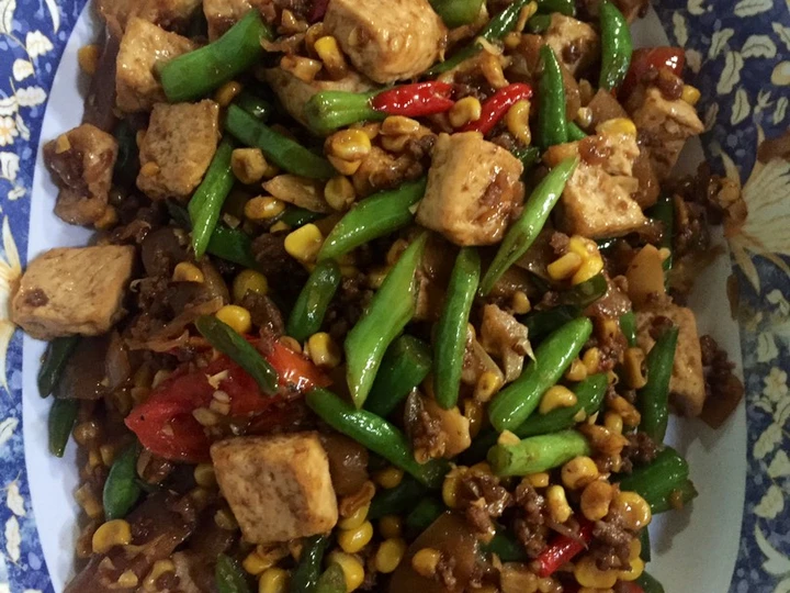 Langkah Gampang Menyiapkan Resep  4. Tumis buncis tahu daging pedas manis yang Bikin Ngiler, Sempurna