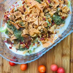 Spicy chana chaat A picture of Spicy chana chaat.