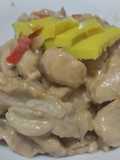 Pollo🍗en salsa🥯de queso🧅🫑🧄