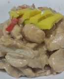 Pollo🍗en salsa🥯de queso🧅🫑🧄