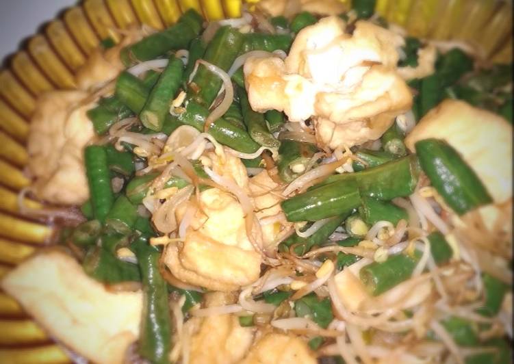 Tumis kacang panjang tauge dan tahu