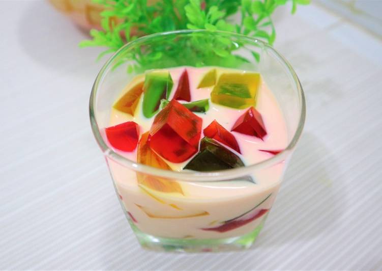 Bumbu Es jelly pelangi | Langkah Membuat Es jelly pelangi Yang Paling Enak