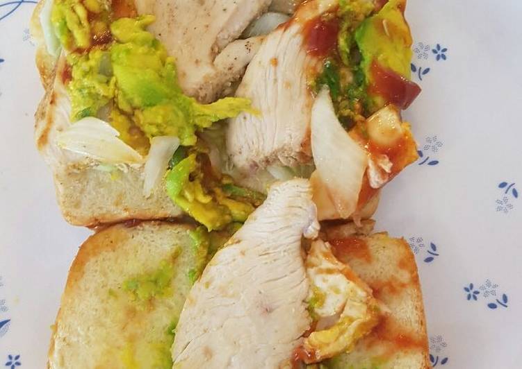 Resep Sandwich dada panggang keju avocado–Southbeach Diet makan siang, Lezat