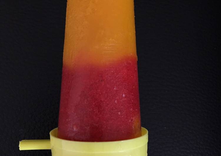 Steps to Prepare Homemade Mango strawberry lolly