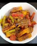 Instant carrot,raddish and green chilli pickle