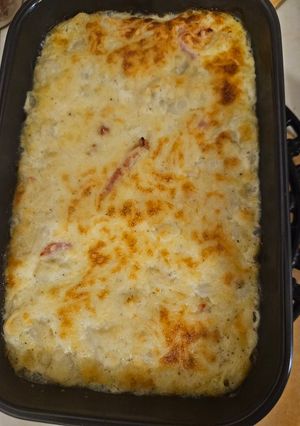 Une photo de Gratin de chou fleur et lardons rapide et facile
