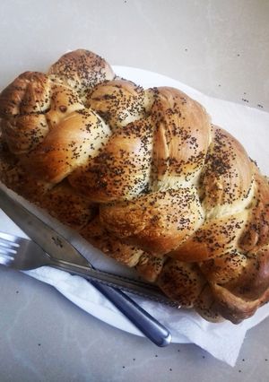 A picture of Double braided egg bread #myhomebreadrecipe.
