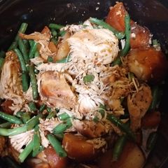 A picture of Crockpot Honey Tamari Chicken and Vegetables GF DF #March2027.