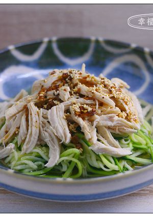 A picture of Low-Carb Shredded Chicken and Zucchini Cold Noodles.