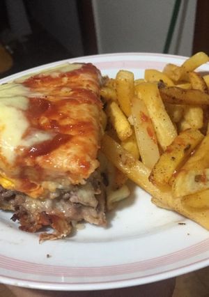 Una foto de Hambur pizza bomb