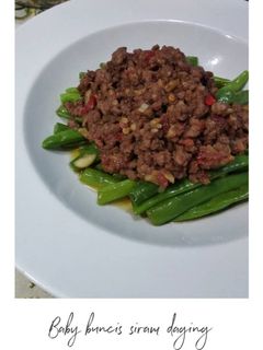 Foto resep Baby buncis siram daging