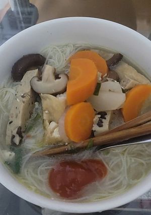Hình của món Bún rau củ chay.