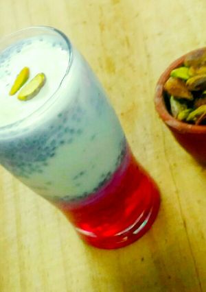 A picture of Rose Falooda Lassi.