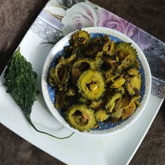 A picture of Bitter Gourd Bhaji.