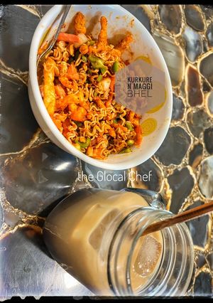 A picture of Kurkure n Maggi bhel.